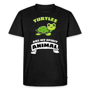 Sea Turtle Gift Cute Turtle - Men's Premium Organic T-Shirt - black - Front - Nico (187cm)