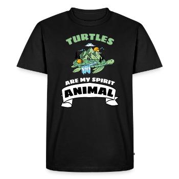 Les tortues sont mon animal spirituel - T-shirt Premium bio Homme - noir - Devant - Nico (187cm)