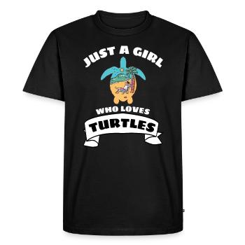 Été Plage Animal Fille Cadeau Tortue - T-shirt Premium bio Homme - noir - Devant - Nico (187cm)