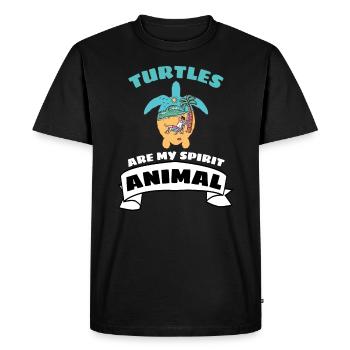 Été Plage Animal Drôle Cadeau Tortue - T-shirt Premium bio Homme - noir - Devant - Nico (187cm)