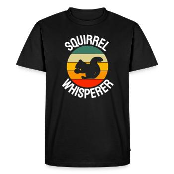 Animal Lovers Forest Animal Retro Squirrel - Men's Premium Organic T-Shirt - black - Front - Nico (187cm)