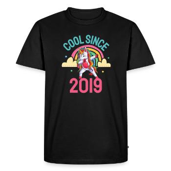 Cool since 2019 Dabbing Unicorn 3rd Birthday - Men's Premium Organic T-Shirt - black - Front - Nico (187cm)