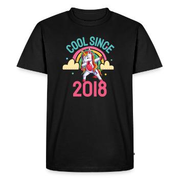 Cool since 2018 Dabbing Unicorn 4th Birthday - Men's Premium Organic T-Shirt - black - Front - Nico (187cm)