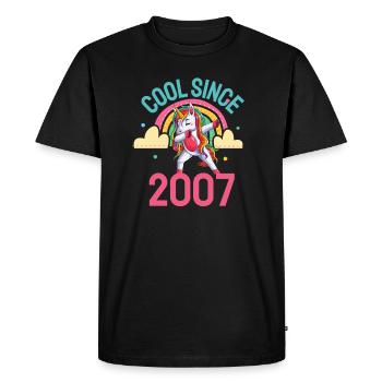 Cool since 2007 Dabbing Unicorn 15th birthday - Men's Premium Organic T-Shirt - black - Front - Nico (187cm)