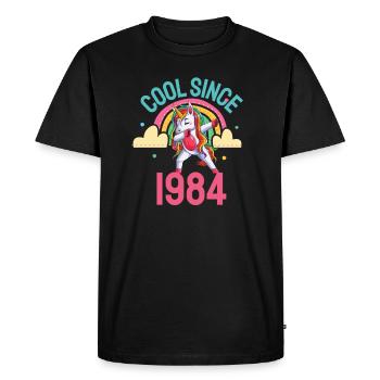 Cool depuis 1984 Dabbing Unicorn 38ème anniversaire - T-shirt Premium bio Homme - noir - Devant - Nico (187cm)