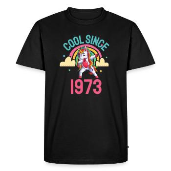 Cool depuis 1973 Dabbing Unicorn 49ème anniversaire - T-shirt Premium bio Homme - noir - Devant - Nico (187cm)