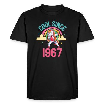 Cool since 1967 Dabbing Unicorn 55th birthday - Men's Premium Organic T-Shirt - black - Front - Nico (187cm)