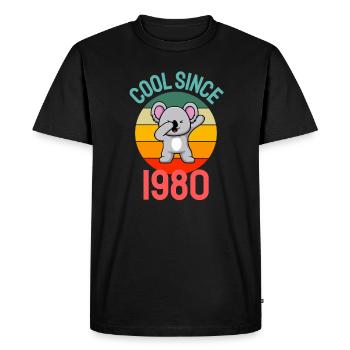 Cool since 1980 Retro Dabbing Koala 42nd birthday - Men's Premium Organic T-Shirt - black - Front - Nico (187cm)