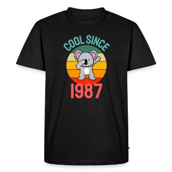 Cool since 1987 Retro Dabbing Koala 35th birthday - Men's Premium Organic T-Shirt - black - Front - Nico (187cm)