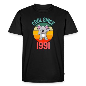 Cool since 1991 Retro Dabbing Koala 31st birthday - Men's Premium Organic T-Shirt - black - Front - Nico (187cm)