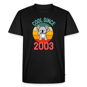 Cool since 2003 Retro Dabbing Koala 19th birthday - Men's Premium Organic T-Shirt - black - Front - Nico (187cm)