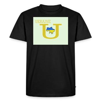ukraine U Alphabet Stand With Ukraine - Men's Premium Organic T-Shirt - black - Front - Nico (187cm)