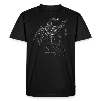 Sketch Minimal - Men's Premium Organic T-Shirt - black - Front - Nico (187cm)
