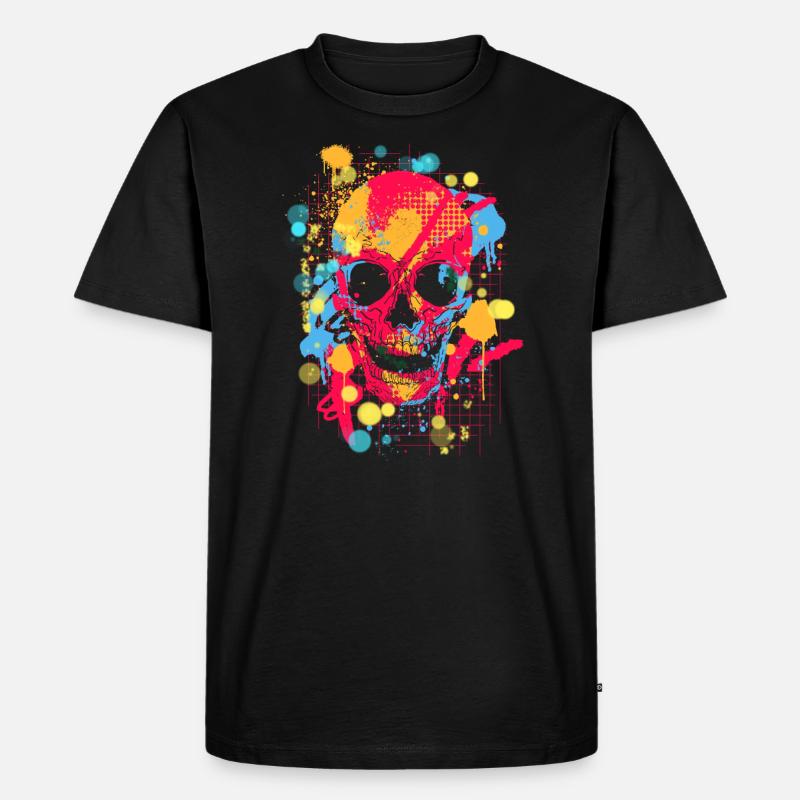Graffiti skull - Männer Premium Bio T-Shirt - Schwarz