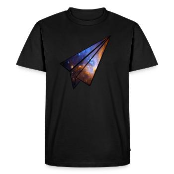 Univers Paper Airplane - T-shirt Premium bio Homme - noir - Devant - Nico (187cm)