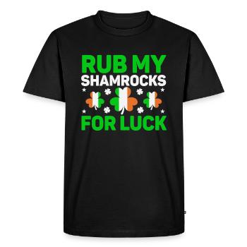 Rub my shamrocks for luck - Men's Premium Organic T-Shirt - black - Front - Nico (187cm)
