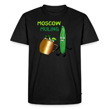 Mule de Moscou,Cocktail,Concombre,Fête,Bande dessinée - T-shirt Premium bio Homme - noir - Devant - Nico (187cm)