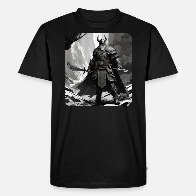 Stolzer Wikinger Krieger Germane - Männer Premium Bio T-Shirt - Schwarz
