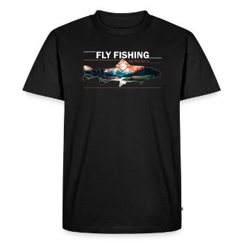 Pêche à la mouche à Montana Scenic - T-shirt Premium bio Homme - noir - Devant - Nico (187cm)