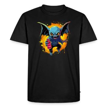 La chauve-souris diabétique d'Halloween fête - T-shirt Premium bio Homme - noir - Devant - Nico (187cm)