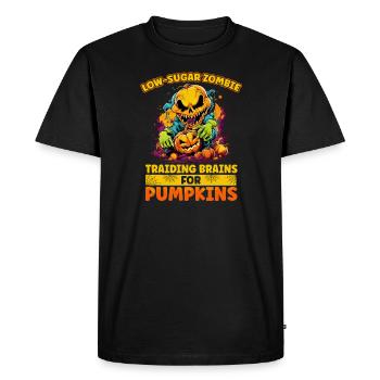 Échange de cerveaux contre des citrouilles pour la - T-shirt Premium bio Homme - noir - Devant - Nico (187cm)