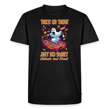 Des bonbons ou des friandises pas trop sucrés pour - T-shirt Premium bio Homme - noir - Devant - Nico (187cm)