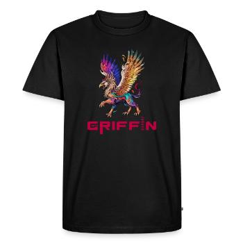 Majestic Griffin - Gardien des cieux - T-shirt Premium bio Homme - noir - Devant - Nico (187cm)