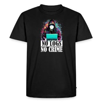 No Logs No Crime : L'éthique du hacker - T-shirt Premium bio Homme - noir - Devant - Nico (187cm)