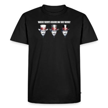 Blanc, gris, noir : Quel chapeau vous définit ? - T-shirt Premium bio Homme - noir - Devant - Nico (187cm)