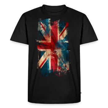 Vintage Union Jack - T-shirt Premium bio Homme - noir - Devant - Nico (187cm)
