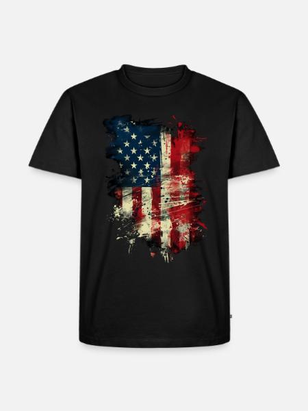 Grunge Amerika - Männer Premium Bio T-Shirt - Schwarz