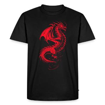 Roter Drache zügellos - Männer Premium Bio T-Shirt - Schwarz - Vorne - Nico (187cm)