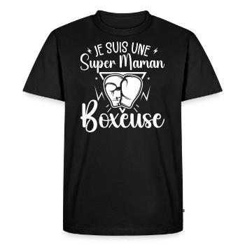 I'm a Super Boxing Mom Boxer Gift Boxer - Men's Premium Organic T-Shirt - black - Front - Nico (187cm)
