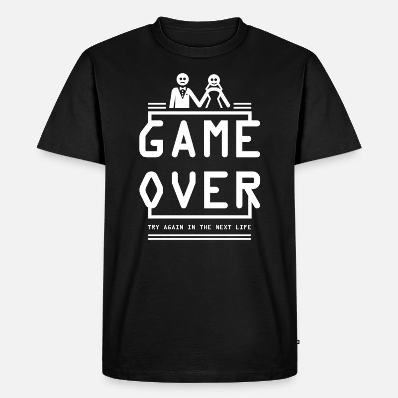 Game over (white) - Men's Premium Organic T-Shirt - black