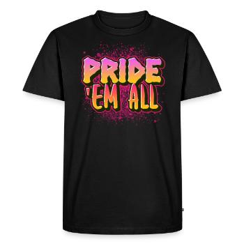 Pride them all. Gay pride. - T-shirt Premium bio Homme - noir - Devant - Nico (187cm)