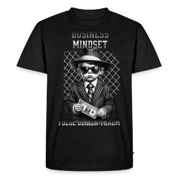 Business Mindset - Men's Premium Organic T-Shirt - black - Front - Nico (187cm)