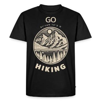 Hiking Mountains - Men's Premium Organic T-Shirt - black - Front - Nico (187cm)