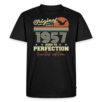 Original 1957 cadeau anniversaire 1945 rétro 1957 - T-shirt Premium bio Homme - noir - Devant - Nico (187cm)