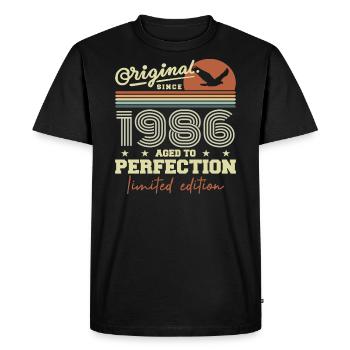 Original 1986 Geburtstagsgeschenk 1986 Retro 1986 - Männer Premium Bio T-Shirt - Schwarz - Vorne - Nico (187cm)