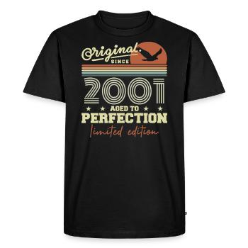 Original 2001 Retro 2001 Birthday Gift 2001 - Men's Premium Organic T-Shirt - black - Front - Nico (187cm)