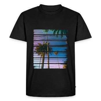 PALMTREES - Men's Premium Organic T-Shirt - black - Front - Nico (187cm)
