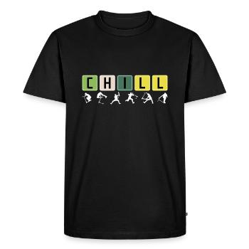 Chill 2 - Men's Premium Organic T-Shirt - black - Front - Nico (187cm)