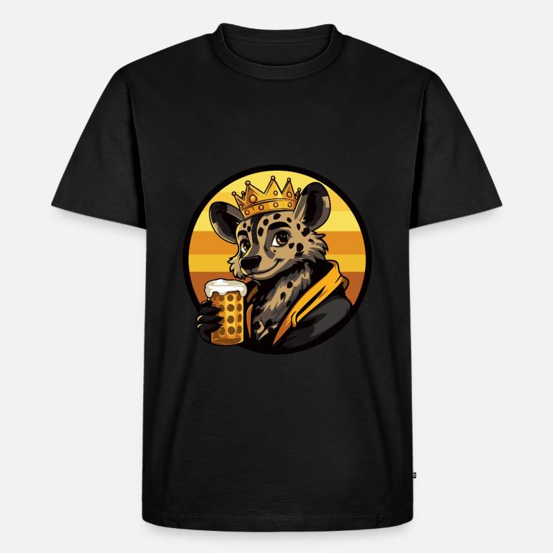 Hyäne Bier - Männer Premium Bio T-Shirt - Schwarz