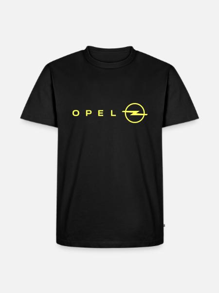 Opel Moderne logo i gult - Herre Premium økologisk T-shirt - sort
