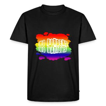 Stop AfD contre la droite, la démocratie, la diversité, la gauche - T-shirt Premium bio Homme - noir - Devant - Nico (187cm)
