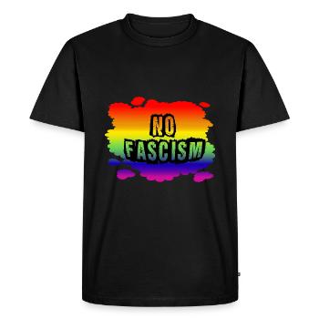 Stop AfD contre la droite, la démocratie, la diversité, la gauche - T-shirt Premium bio Homme - noir - Devant - Nico (187cm)