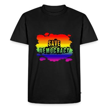 Stop AfD contre la droite, la démocratie, la diversité, la gauche - T-shirt Premium bio Homme - noir - Devant - Nico (187cm)