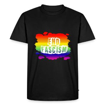 Stop AfD contre la droite, la démocratie, la diversité, la gauche - T-shirt Premium bio Homme - noir - Devant - Nico (187cm)