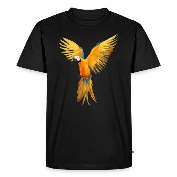 Perroquet low poly - T-shirt Premium bio Homme - noir - Devant - Nico (187cm)