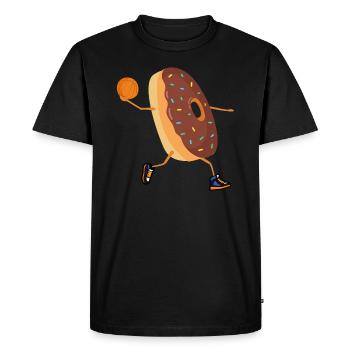 Basket-ball beignet basketteur panier lance-panier - T-shirt Premium bio Homme - noir - Devant - Nico (187cm)